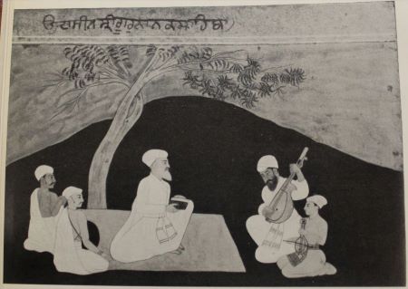 Miniature Painting Of Guru Nanak Listening Musicians, Circa 1680