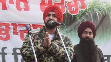 Diljit Dosanjh Speaking During Farmers Protest