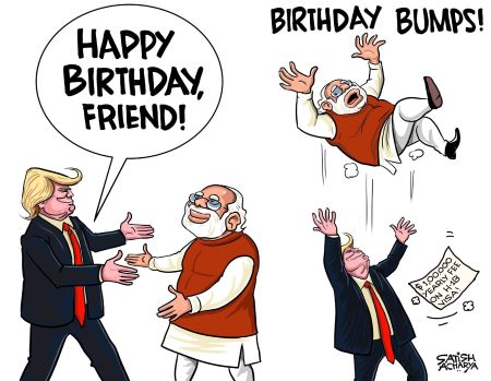 Trump Modi Birthday