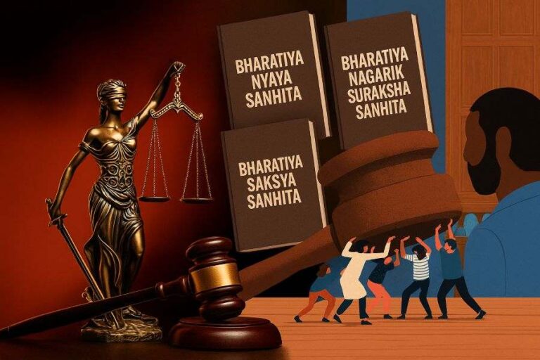 Lady Justice symbolizing India’s new criminal laws balancing justice and freedom