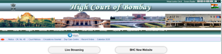 Bombay High Court official website homepage screenshot highlighting fee calculator link