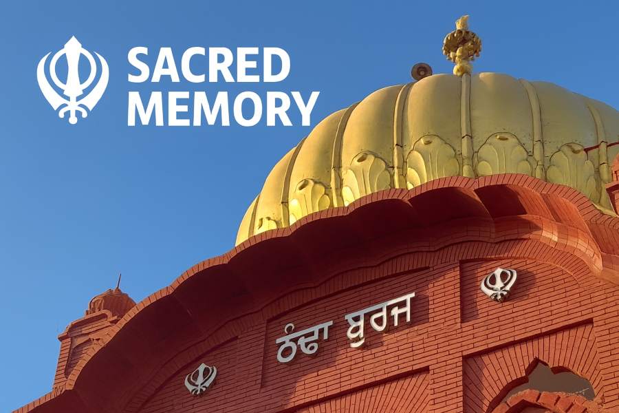 Thanda Burj Fatehgarh Sahib monument photographed for editorial on AAP govt’s Veer Bal Diwas fancy-dress controversy.