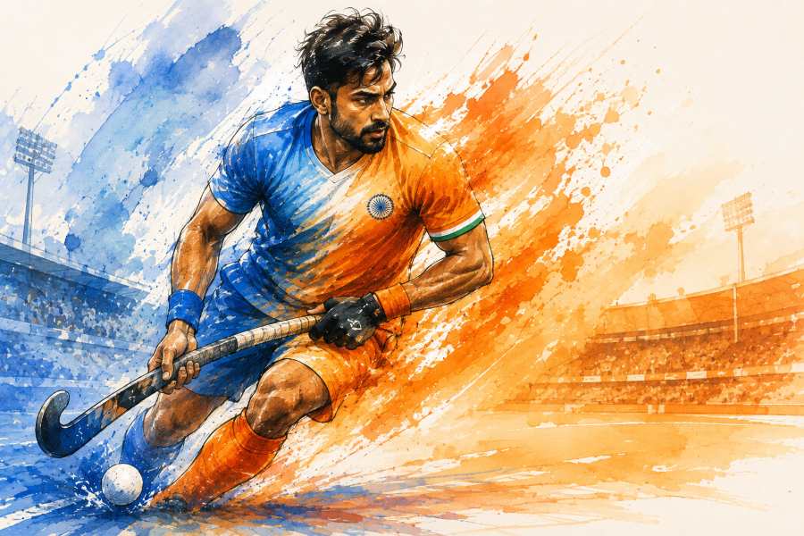 Blue To Saffron Jersey Row